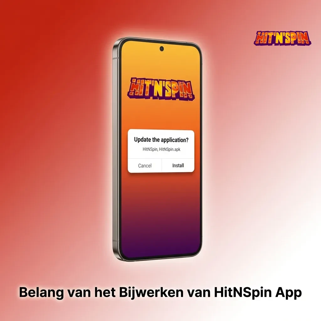 HitNSpin app update interface showing security patches, faster loading speeds, and new payment methods for improved betting.