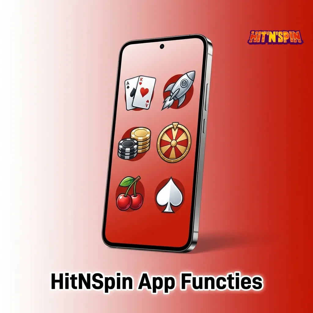 HitNSpin mobile app interface showing betting features, casino games, payment options, and user profile on smartphone screen