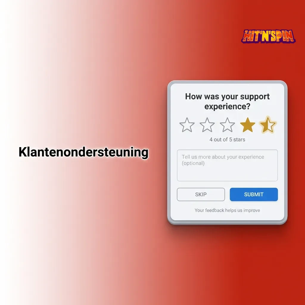 HitNSpin 24/7 klantenservice met live chat, e-mail support en FAQ sectie voor Nederlandse gebruikers