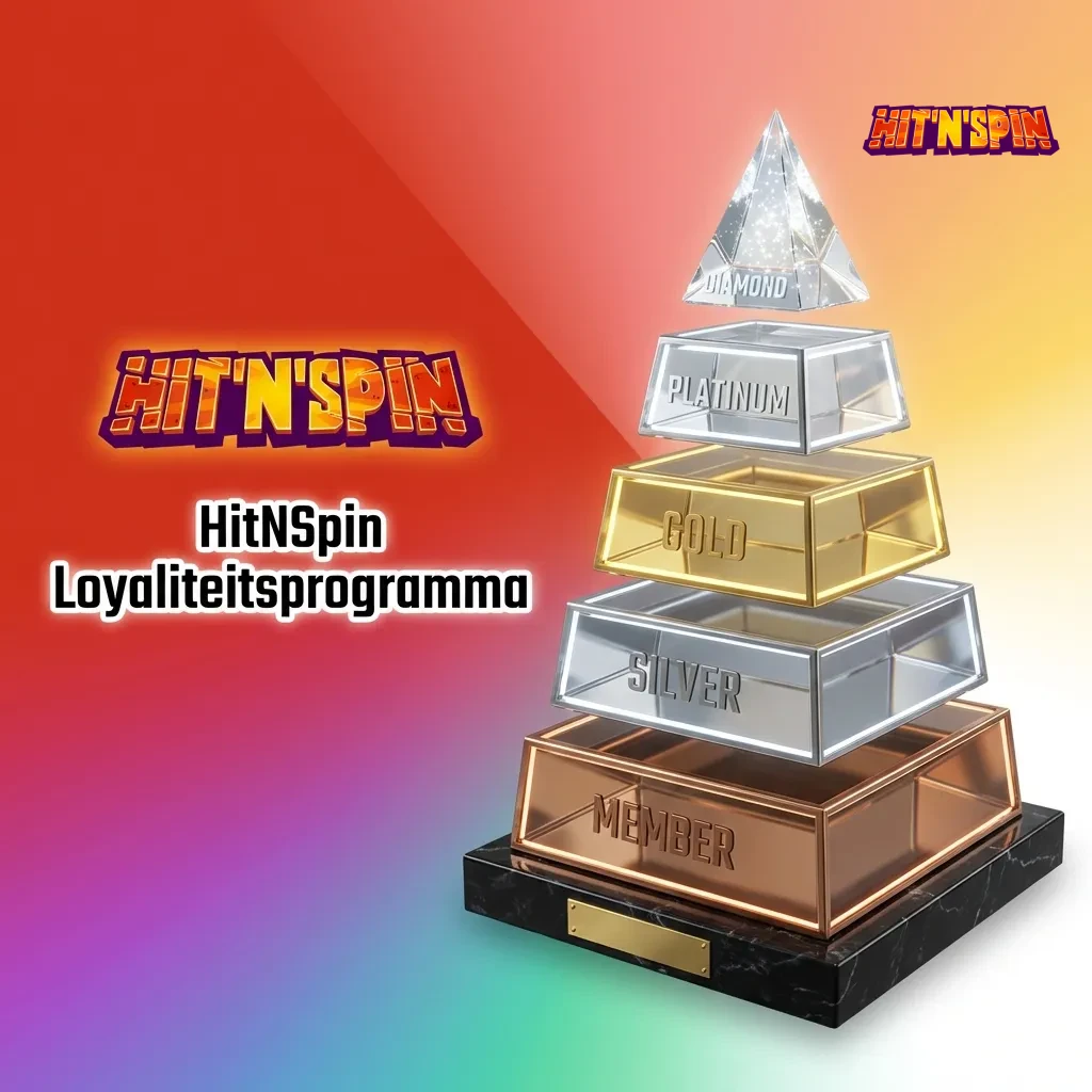HitNSpin loyalty program with six tiers from Bronze to VIP Elite, showing rewards, cashback rates, and point requirements