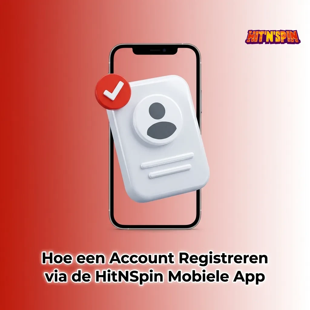 HitNSpin mobiele app registratie-interface met inlogformulier en account aanmaken knop