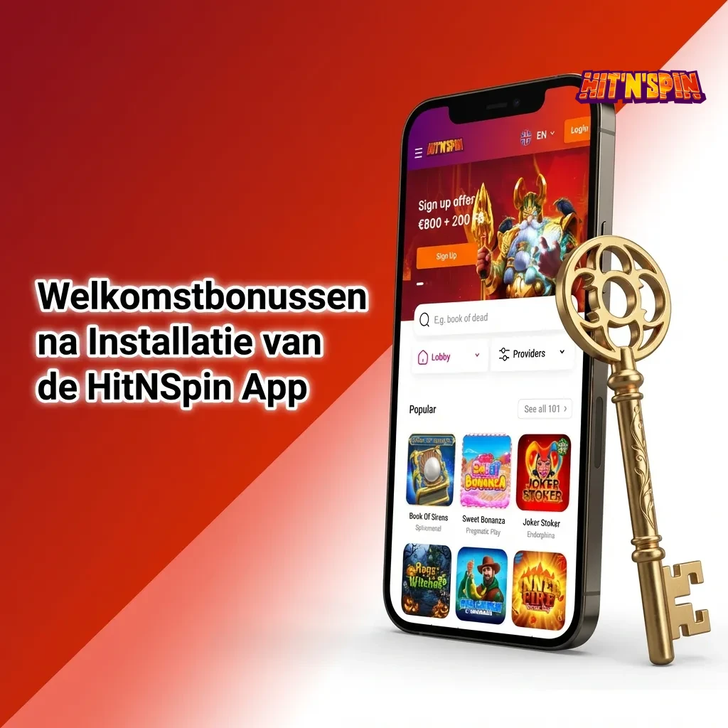 HitNSpin app welkomstbonus: 800 EUR + 200 gratis spins verdeeld over vier stortingen met extra casino en sportvoordelen
